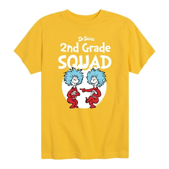 Dr. Seuss - 2nd Grade Squad - School - Thing 1 and Thing 2 - Youth Short Sleeve Graphic T-Shirt