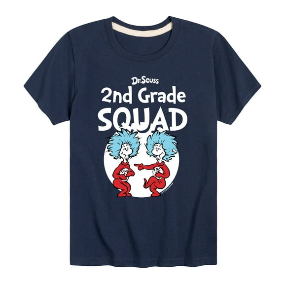 Dr. Seuss - 2nd Grade Squad - School - Thing 1 and Thing 2 - Youth Short Sleeve Graphic T-Shirt