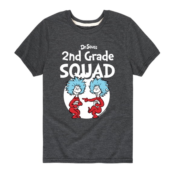 Dr. Seuss - 2nd Grade Squad - School - Thing 1 and Thing 2 - Youth Short Sleeve Graphic T-Shirt