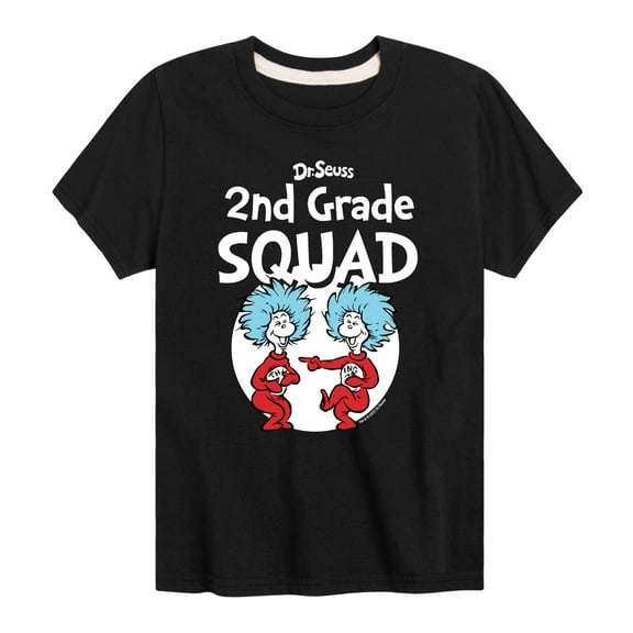 Dr. Seuss - 2nd Grade Squad - School - Thing 1 and Thing 2 - Youth Short Sleeve Graphic T-Shirt