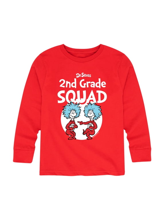 - 2nd Grade Squad Thing 1 and Thing 2 Long Sleeve Graphic T-Shirt