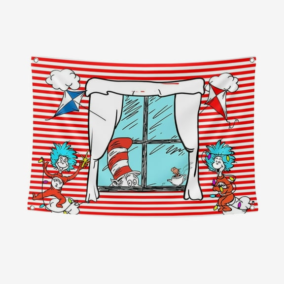 Dr.Seuss 3.28*4.92FT/100*150CM Banner Background Backdrop