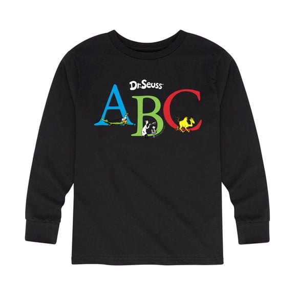 Dr. Seuss - ABC Book Characters - Youth Long Sleeve Graphic T-Shirt