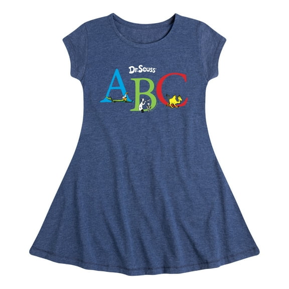 Dr. Seuss - ABC Book Characters - Toddler And Youth Girls Fit And Flare Dress