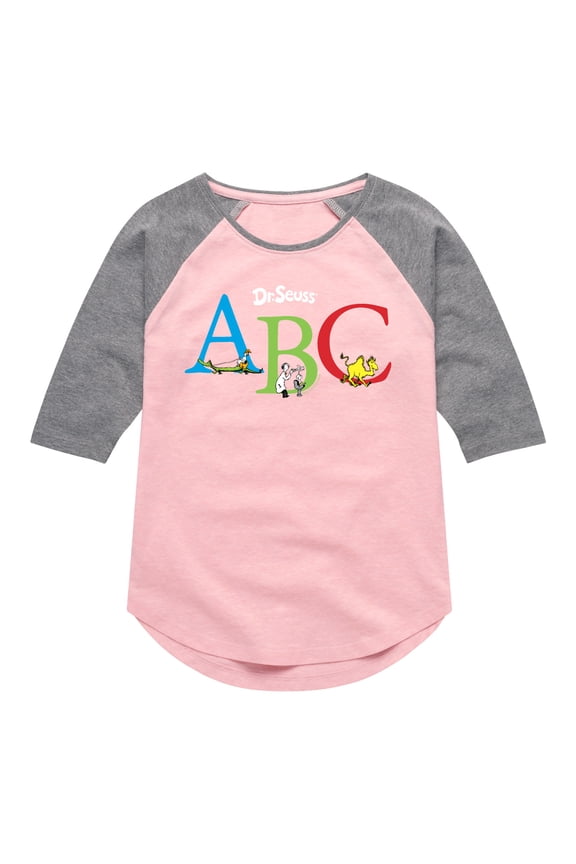 - ABC Book Characters - Youth Girls Raglan Graphic T-Shirt