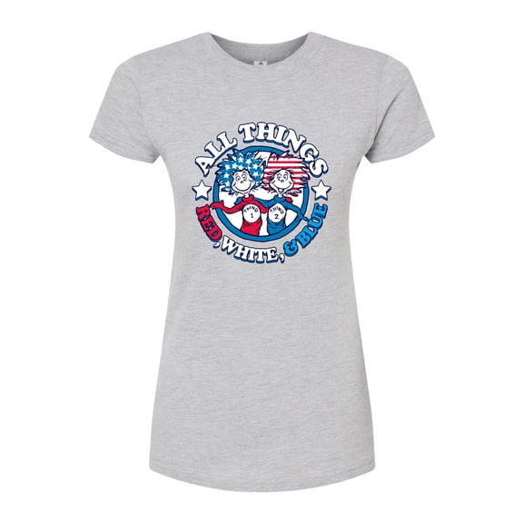 Dr. Seuss - All Things Red White And Blue - Juniors Fitted Graphic T-Shirt