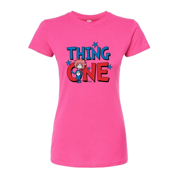 Dr. Seuss - American Thing One - Juniors Fitted Graphic T-Shirt