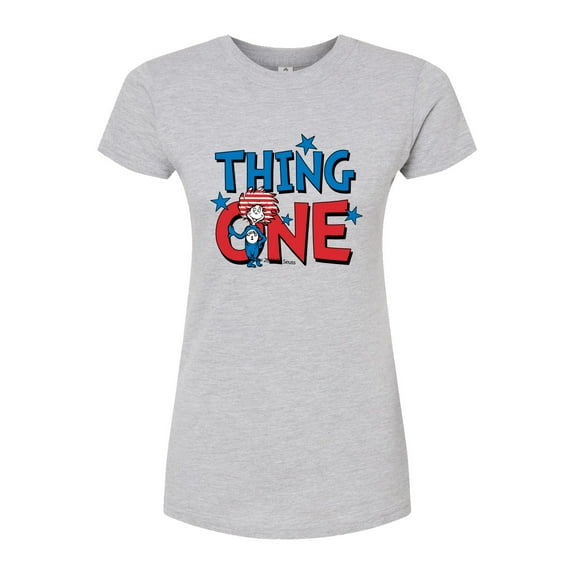 Dr. Seuss - American Thing One - Juniors Fitted Graphic T-Shirt