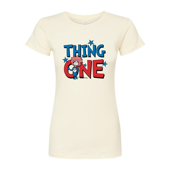 Dr. Seuss - American Thing One - Juniors Fitted Graphic T-Shirt