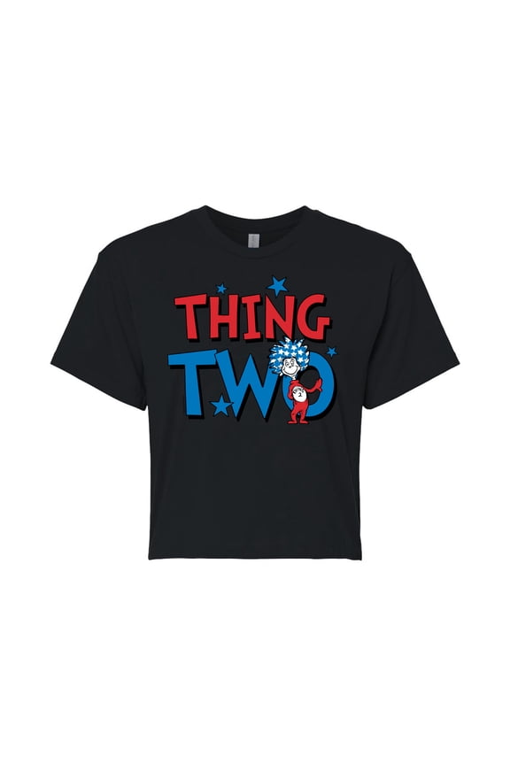 - American Thing Two - Juniors Cropped Cotton Blend T-Shirt