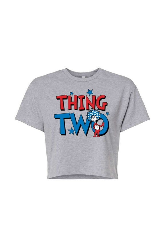- American Thing Two - Juniors Cropped Cotton Blend T-Shirt