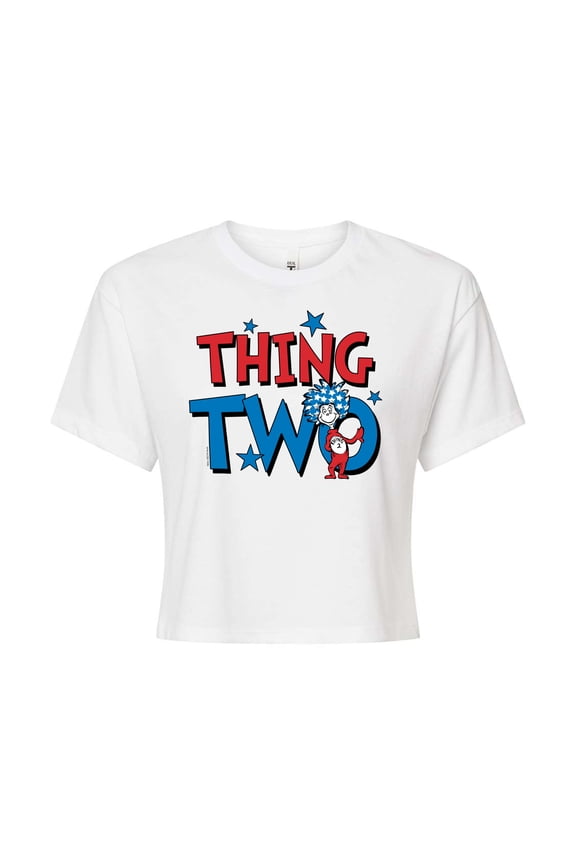 - American Thing Two - Juniors Cropped Cotton Blend T-Shirt