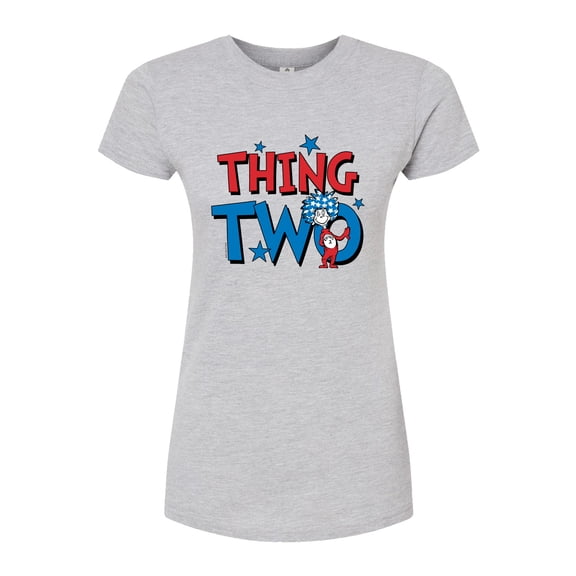 Dr. Seuss - American Thing Two - Juniors Fitted Graphic T-Shirt