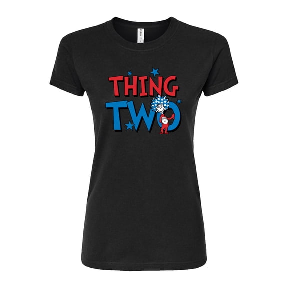 Dr. Seuss - American Thing Two - Juniors Fitted Graphic T-Shirt