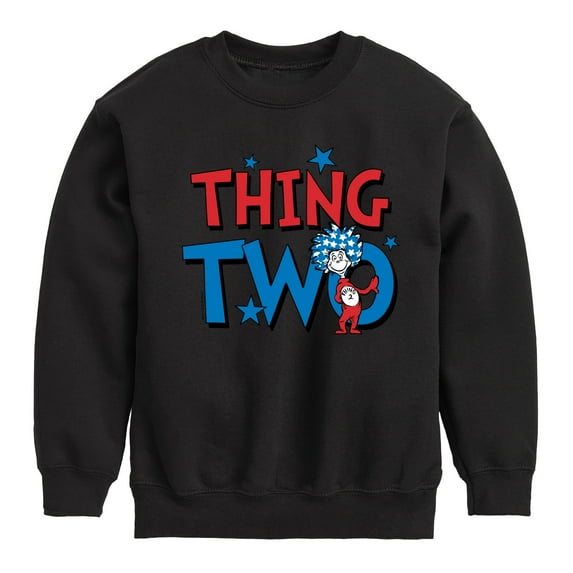 Dr. Seuss - American Thing Two - Toddler And Youth Crewneck Fleece Sweatshirt