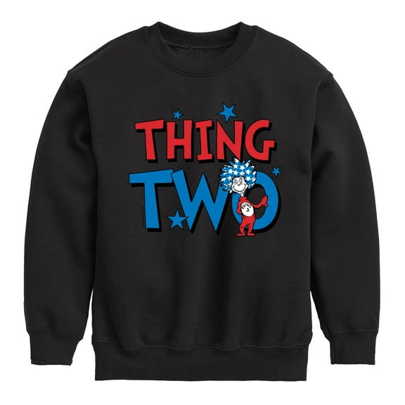 Dr. Seuss - American Thing Two - Toddler And Youth Crewneck Fleece Sweatshirt