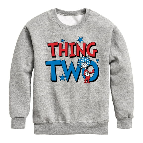 Dr. Seuss - American Thing Two - Toddler And Youth Crewneck Fleece Sweatshirt