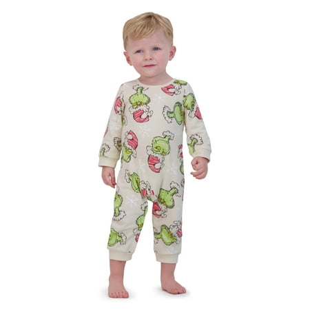 Dr.Seuss Baby Boy Grinch Printed Coverall, Sizes 0-24 Months