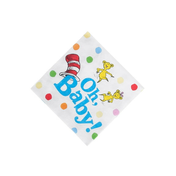 Dr. Seuss Baby Shower Beverage Napkins - 16 pieces