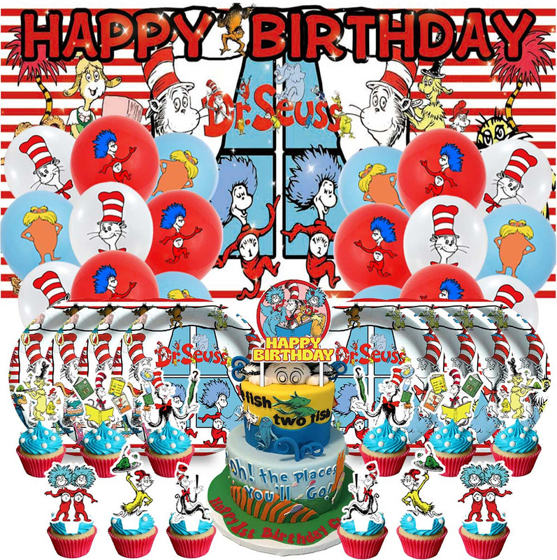 Dr Seuss Balloons Party Supplies Decor Tableware Birthday Cake Topper ...