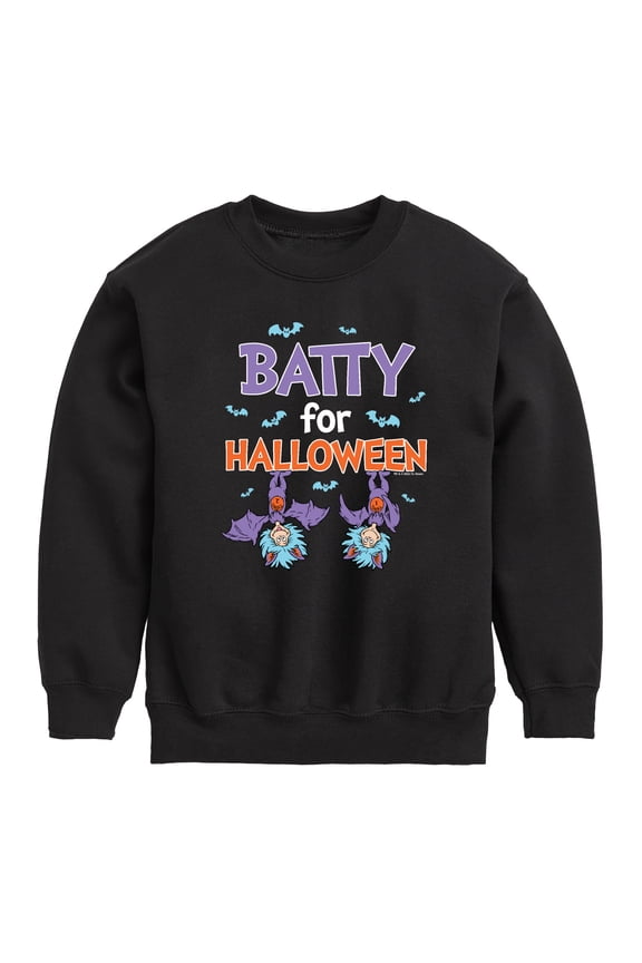 - Batty For Halloween Thing 1 and Thing 2 - Toddler And Youth Crewneck Fleece Sweatshirt