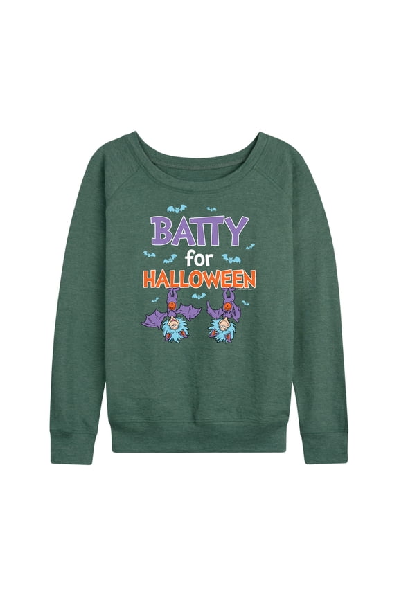 - Batty For Halloween Thing 1 and Thing 2 - Women's Lightweight French Terry Long Sleeve Shirt