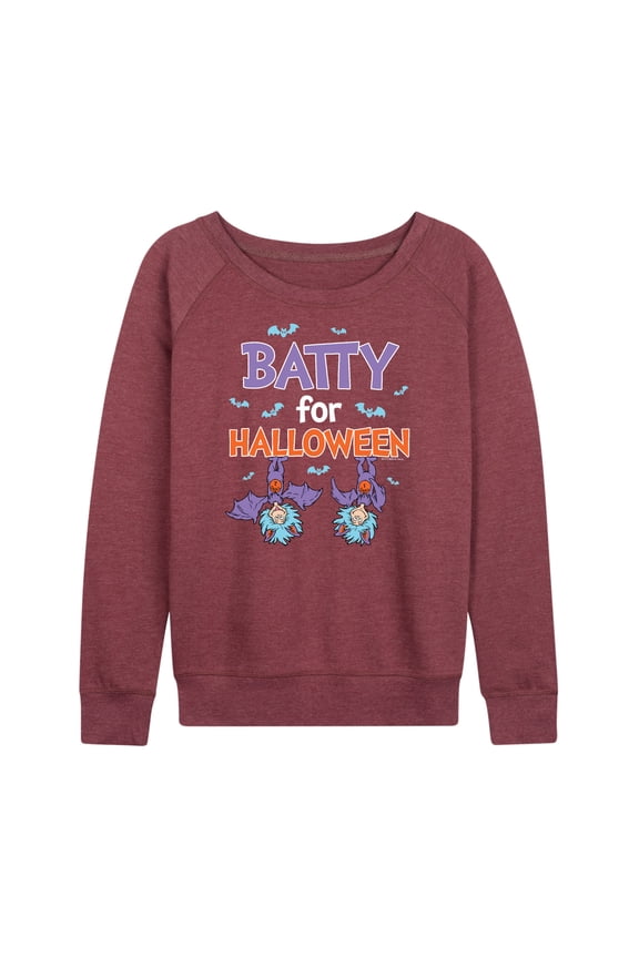 - Batty For Halloween Thing 1 and Thing 2 - Women's Lightweight French Terry Long Sleeve Shirt