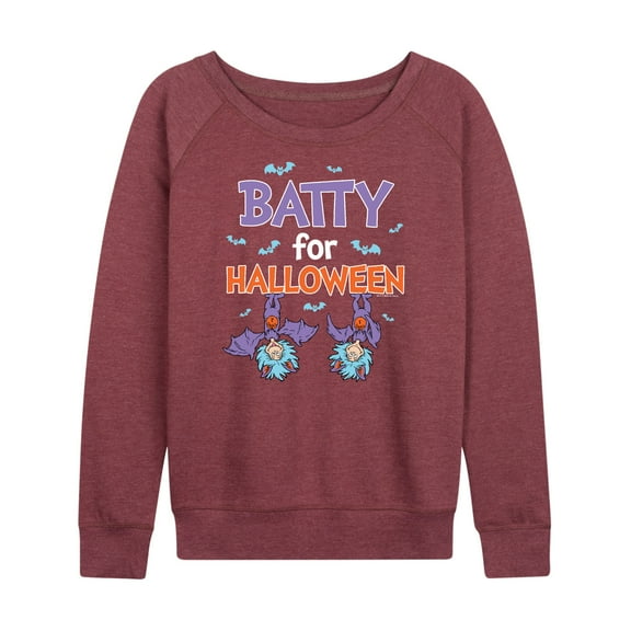Dr. Seuss - Batty For Halloween Thing 1 and Thing 2 - Women's Lightweight French Terry Long Sleeve Shirt