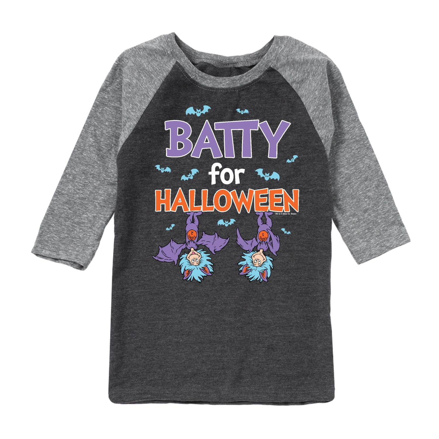 Dr. Seuss - Batty For Halloween - Toddler And Youth Raglan Graphic T ...