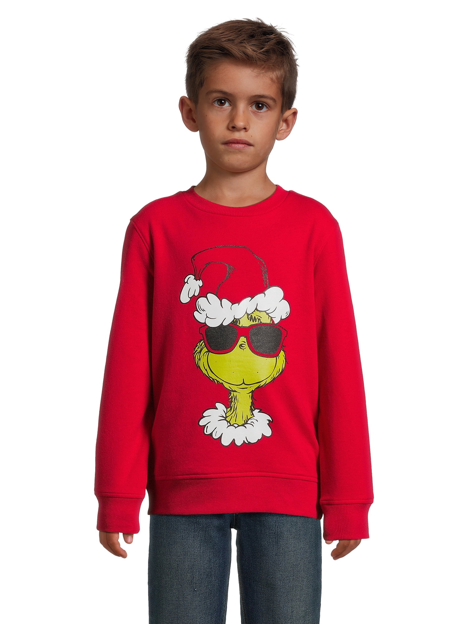 Dr. Seuss Boys Cool Grinch Pullover Sweatshirt with Long Sleeves Sizes 4 5 18 Walmart