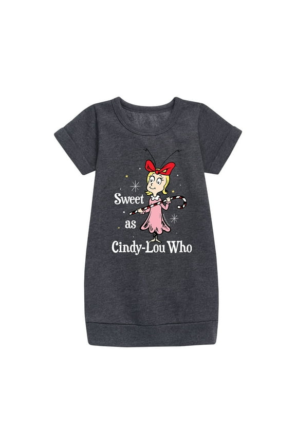 Dr. Seuss Casual Knee Length Graphic Pattern, Fleece Dress (Girl's) Size 5T