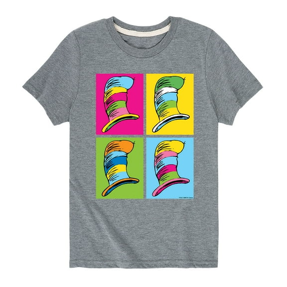Dr. Seuss - Cat In The Hat Color Block Hats - Toddler And Youth Short Sleeve Graphic T-Shirt
