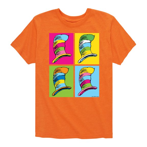 Dr. Seuss - Cat In The Hat Color Block Hats - Toddler And Youth Short Sleeve Graphic T-Shirt