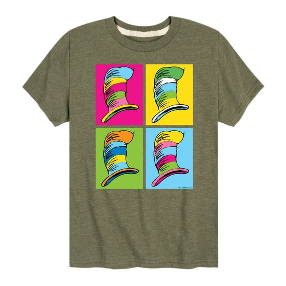 Dr. Seuss - Cat In The Hat Color Block Hats - Toddler And Youth Short Sleeve Graphic T-Shirt