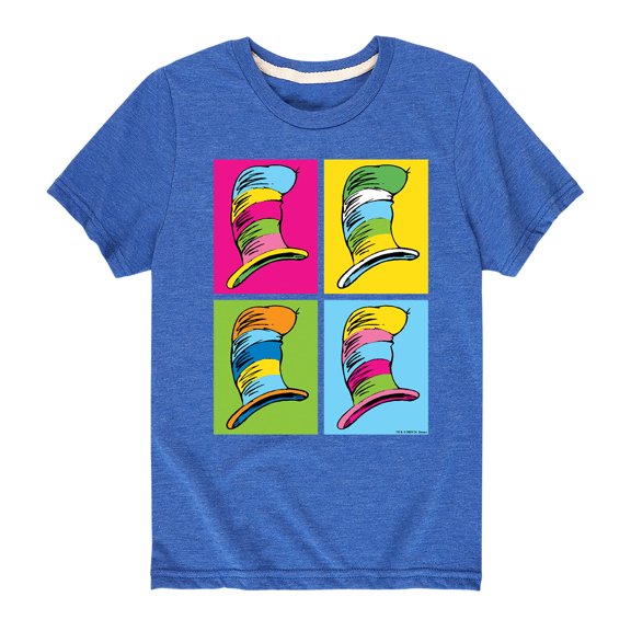 Dr. Seuss - Cat In The Hat Color Block Hats - Toddler And Youth Short Sleeve Graphic T-Shirt
