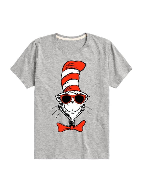 - Cat in The Hat Wearing Sunglasses Boys' Short Sleeve Graphic T-Shirt