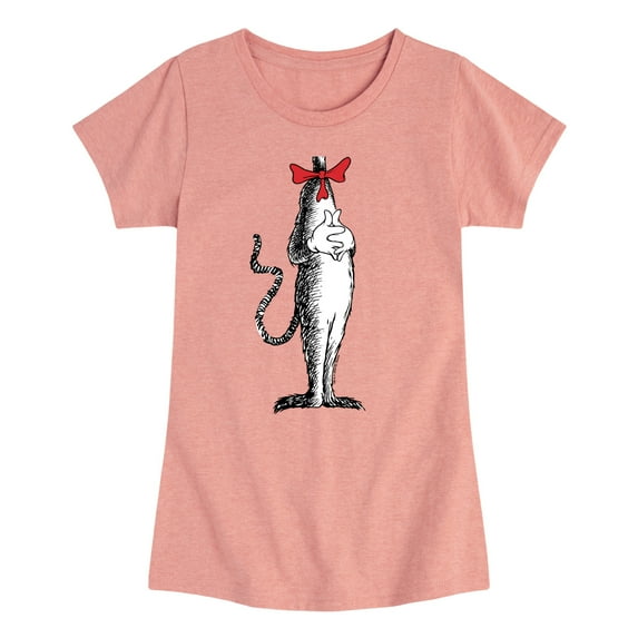 Dr. Seuss - Cat In The Hat Costume - Girls Toddler And Youth Fitted Short Sleeve Tee