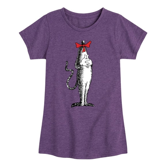 Dr. Seuss - Cat In The Hat Costume - Girls Toddler And Youth Fitted Short Sleeve Tee