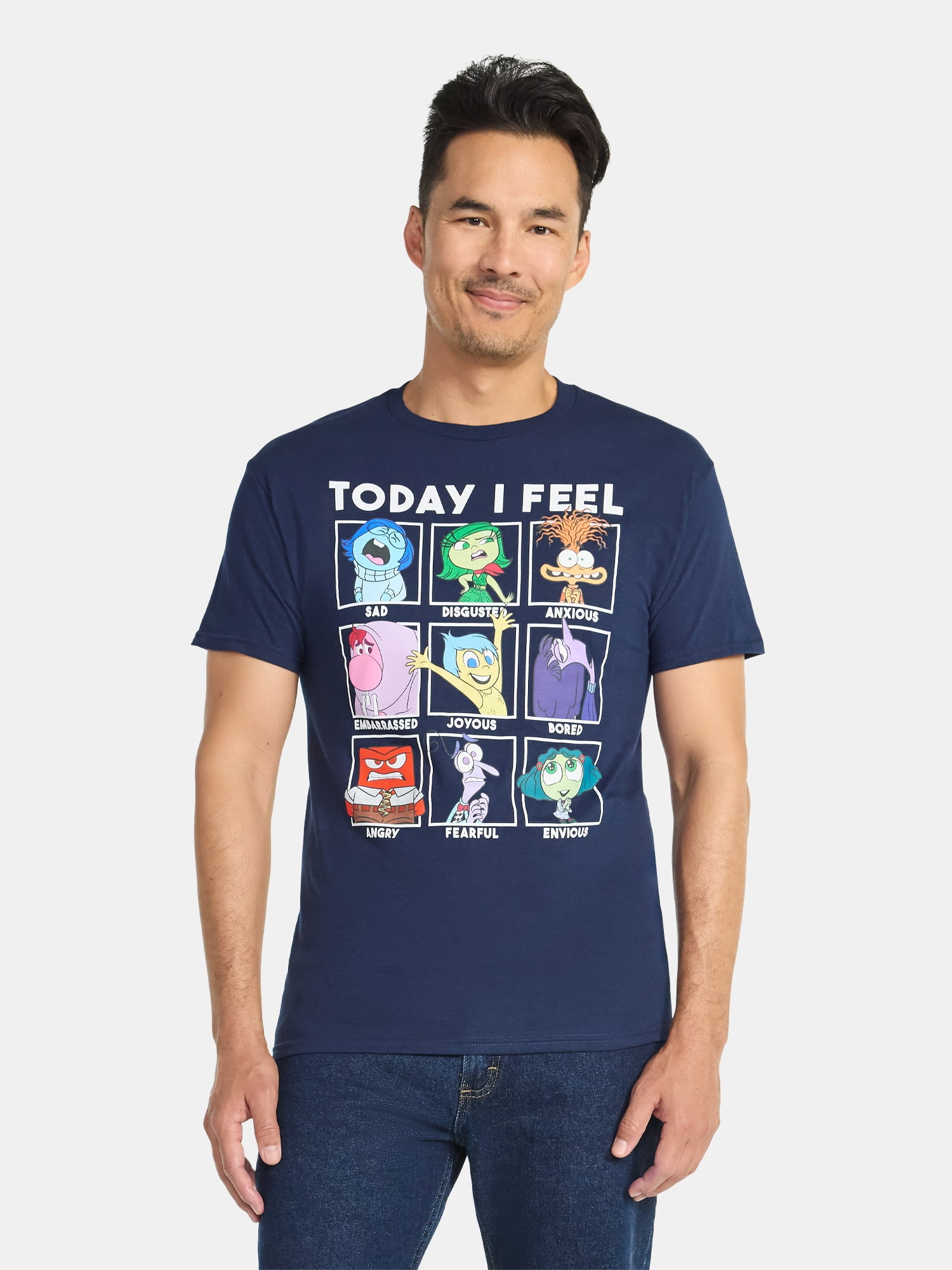 Inside Out 2, Men's and Big Men's Today I Feel Graphic Tee, Sizes