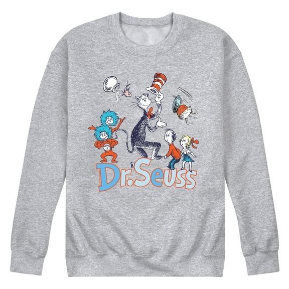 Dr. Seuss - Cat In The Hat - Men's Crew Neck Fleece Pullover