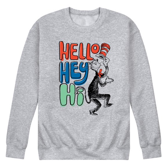 Dr. Seuss - Cat In The Hat - Men's Crew Neck Fleece Pullover