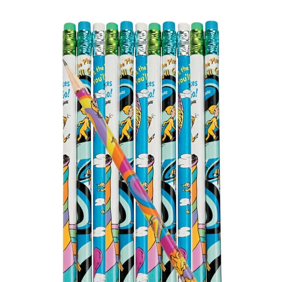 7 1/2" Bulk 72 Pc. Dr. Seuss Oh, the Places You'll Go Wood Pencils