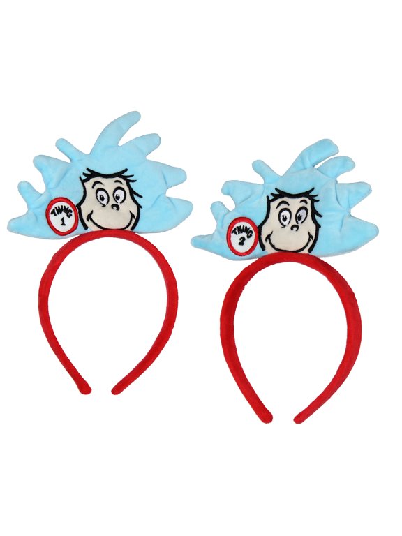 Dr. Seuss Cat In The Hat Thing 1 And Thing 2 3D Design Headbands 2 Pack For Women and Girls