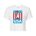 thumbnail image 1 of Dr. Seuss - Cat In The Hat USA - Juniors Cropped Cotton Blend T-Shirt, 1 of 6