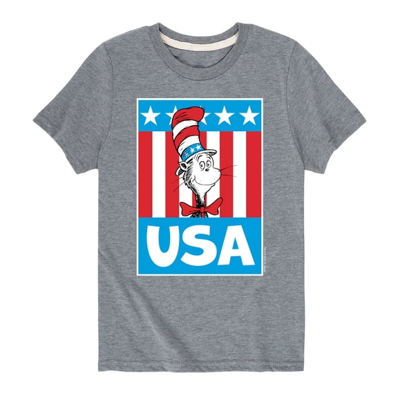 Dr. Seuss - Cat In The Hat USA - Toddler And Youth Short Sleeve Graphic T-Shirt