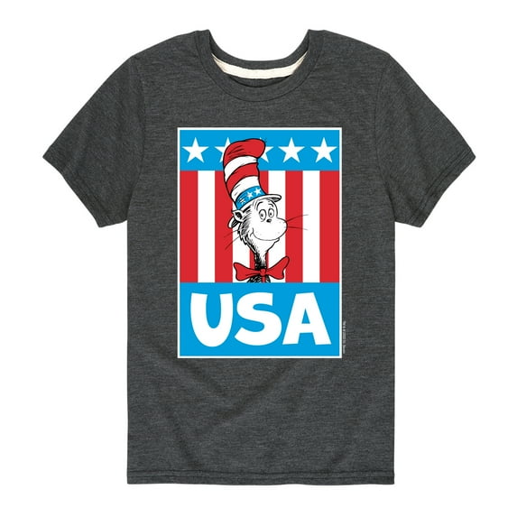 Dr. Seuss - Cat In The Hat USA - Toddler And Youth Short Sleeve Graphic T-Shirt
