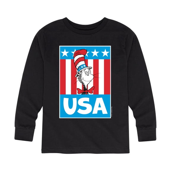 Dr. Seuss - Cat In the Hat USA - Toddler And Youth Long Sleeve Graphic T-Shirt