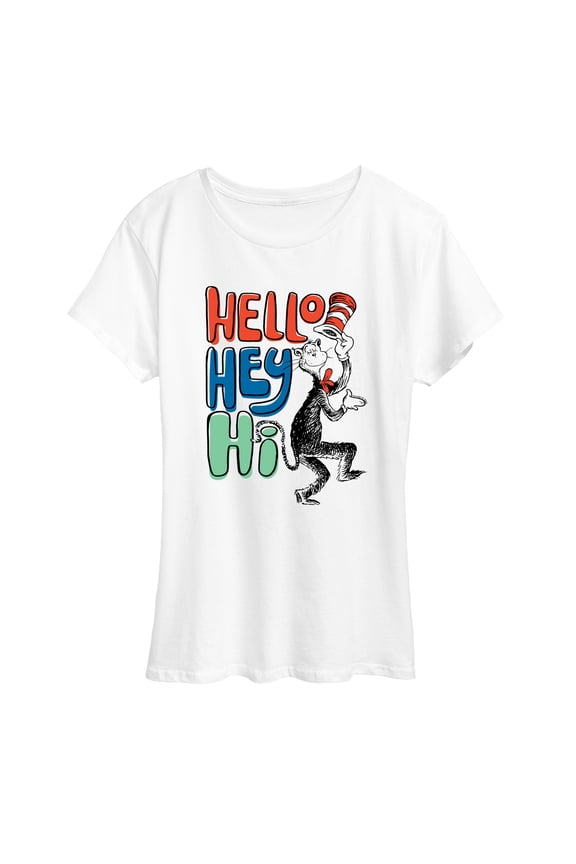 - Hello Hey Hi - Women's Short Sleeve Graphic T-Shirt