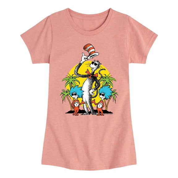 Dr. Seuss - Cat Things Summer - Girls Toddler And Youth Fitted Short Sleeve Tee