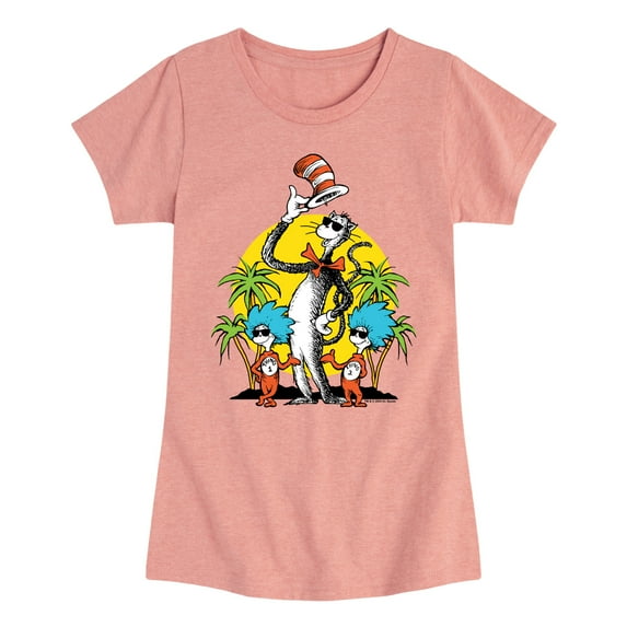 Dr. Seuss - Cat Things Summer - Girls Toddler And Youth Fitted Short Sleeve Tee